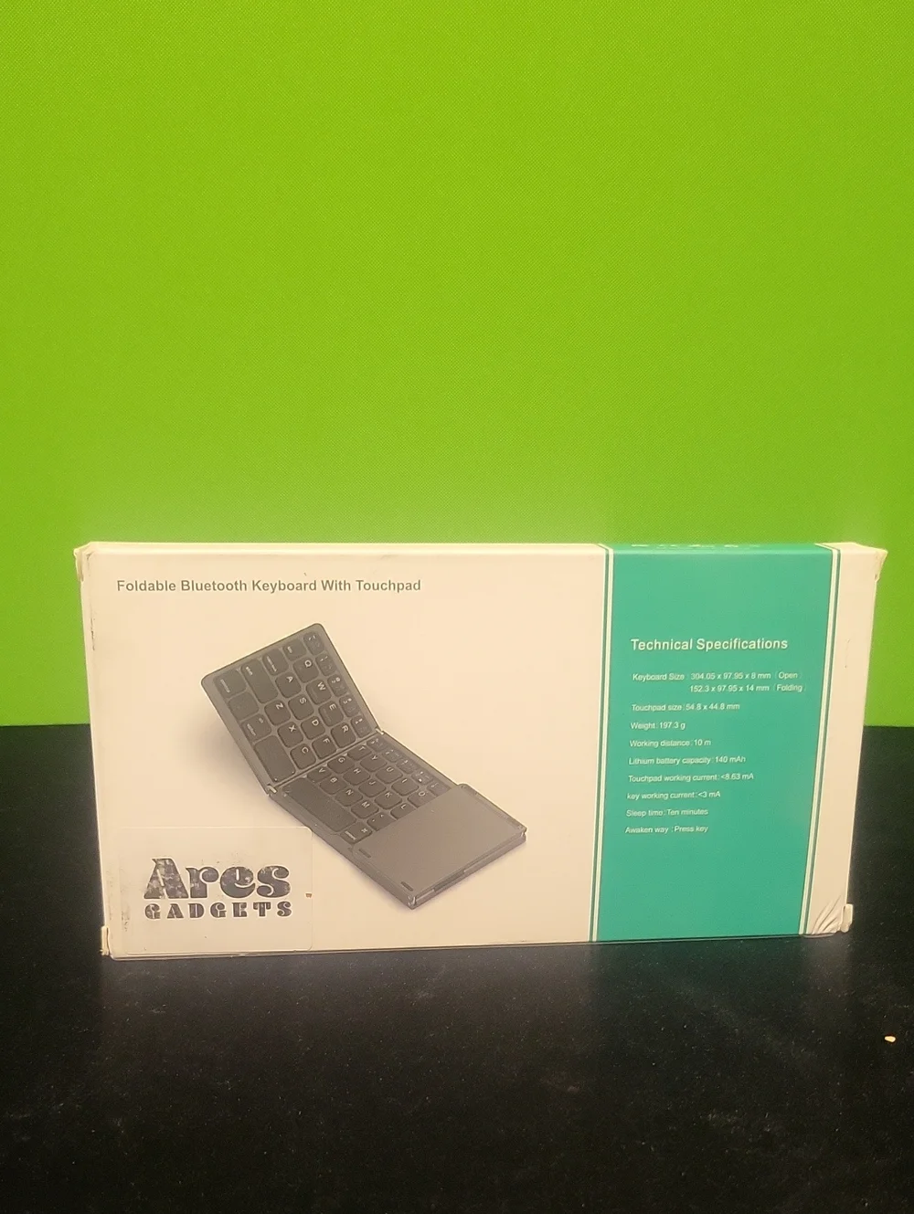 Foldable Bluetooth Keyboard with Touchpad - Black